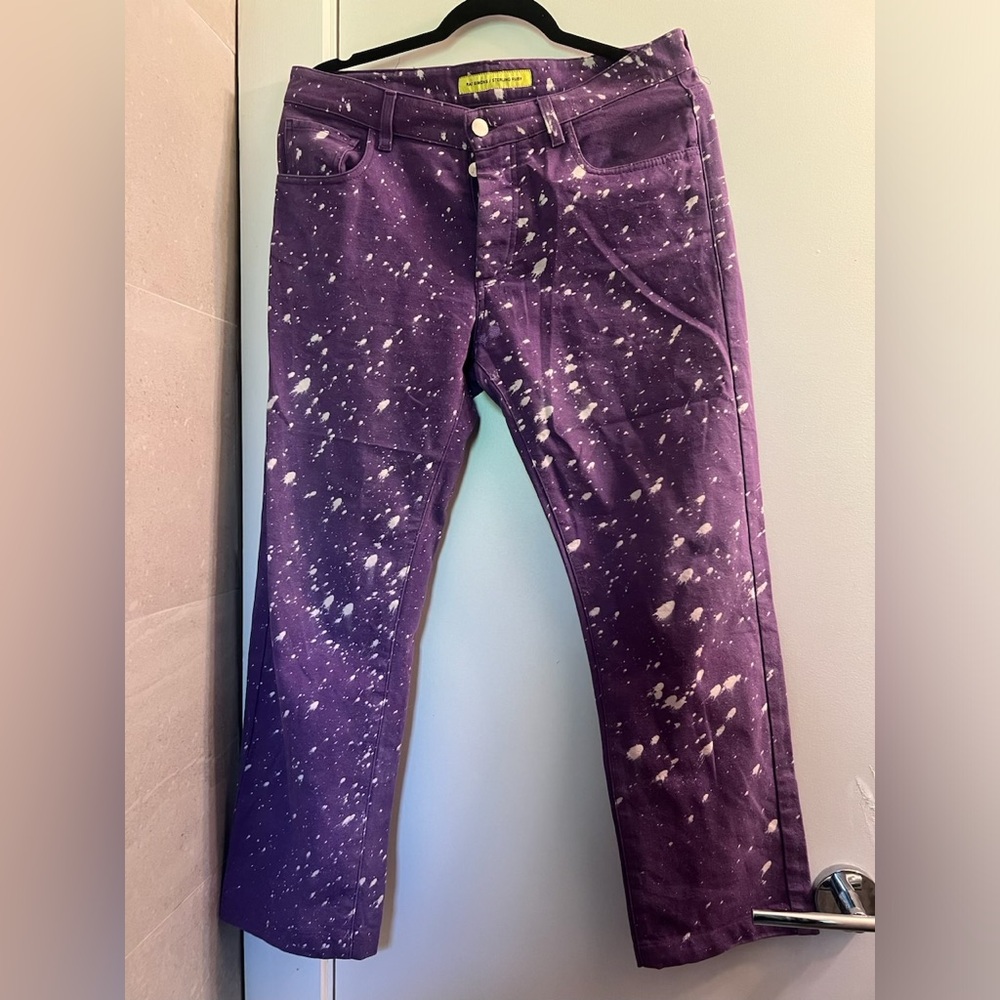 Raf Simons x Sterling Ruby AW14 Purple Bleach Splatter Jeans